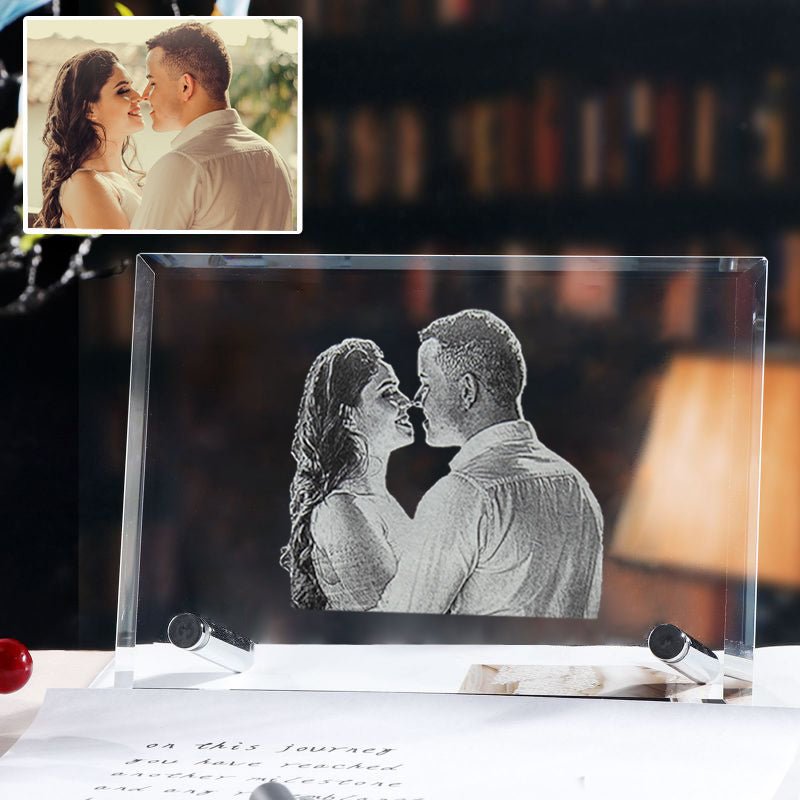 3D Engraved Crystal Photo Frame – Personalized Keepsake & Stylish Home Decor - Care & Keepsakes