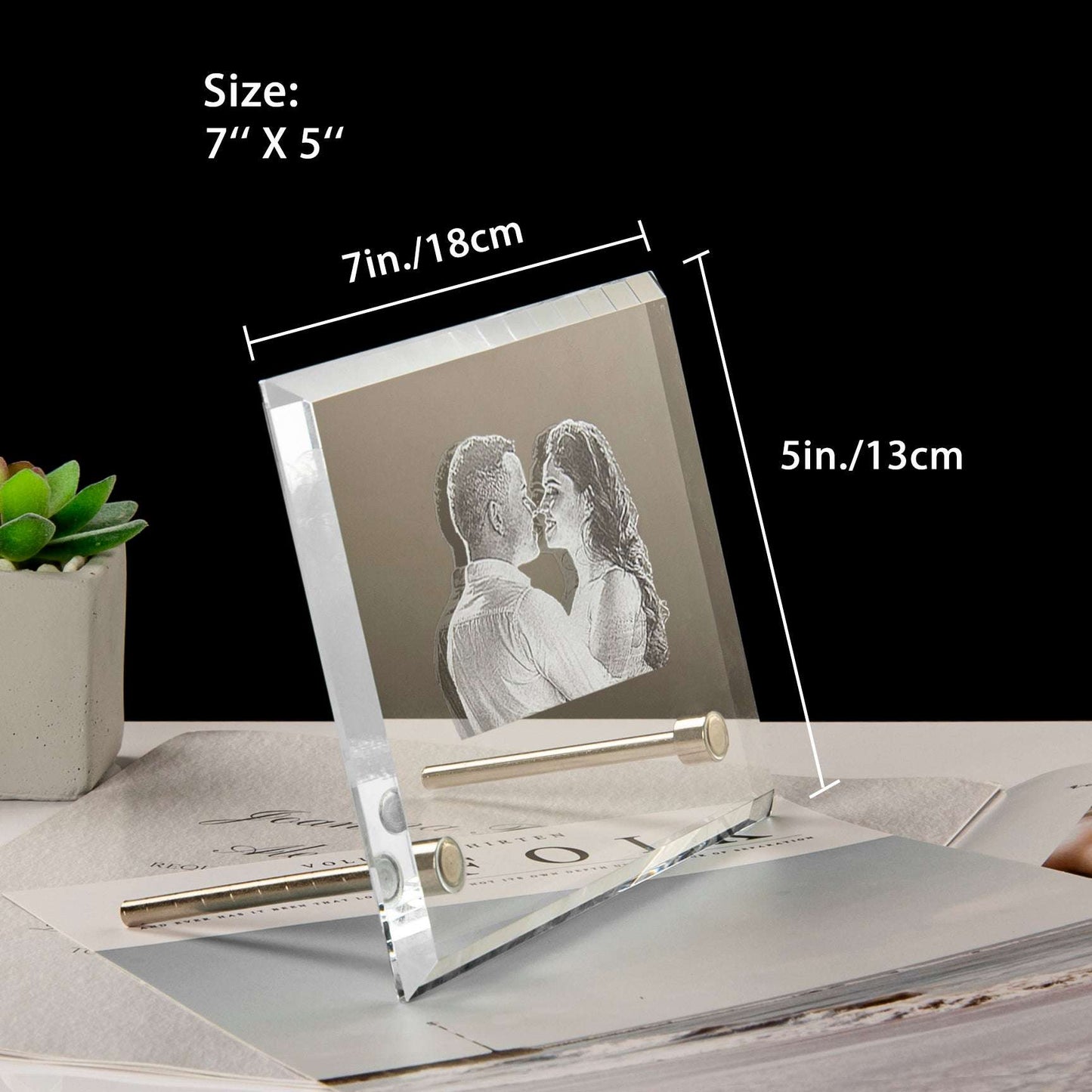 3D Engraved Crystal Photo Frame – Personalized Keepsake & Stylish Home Decor - Care & Keepsakes