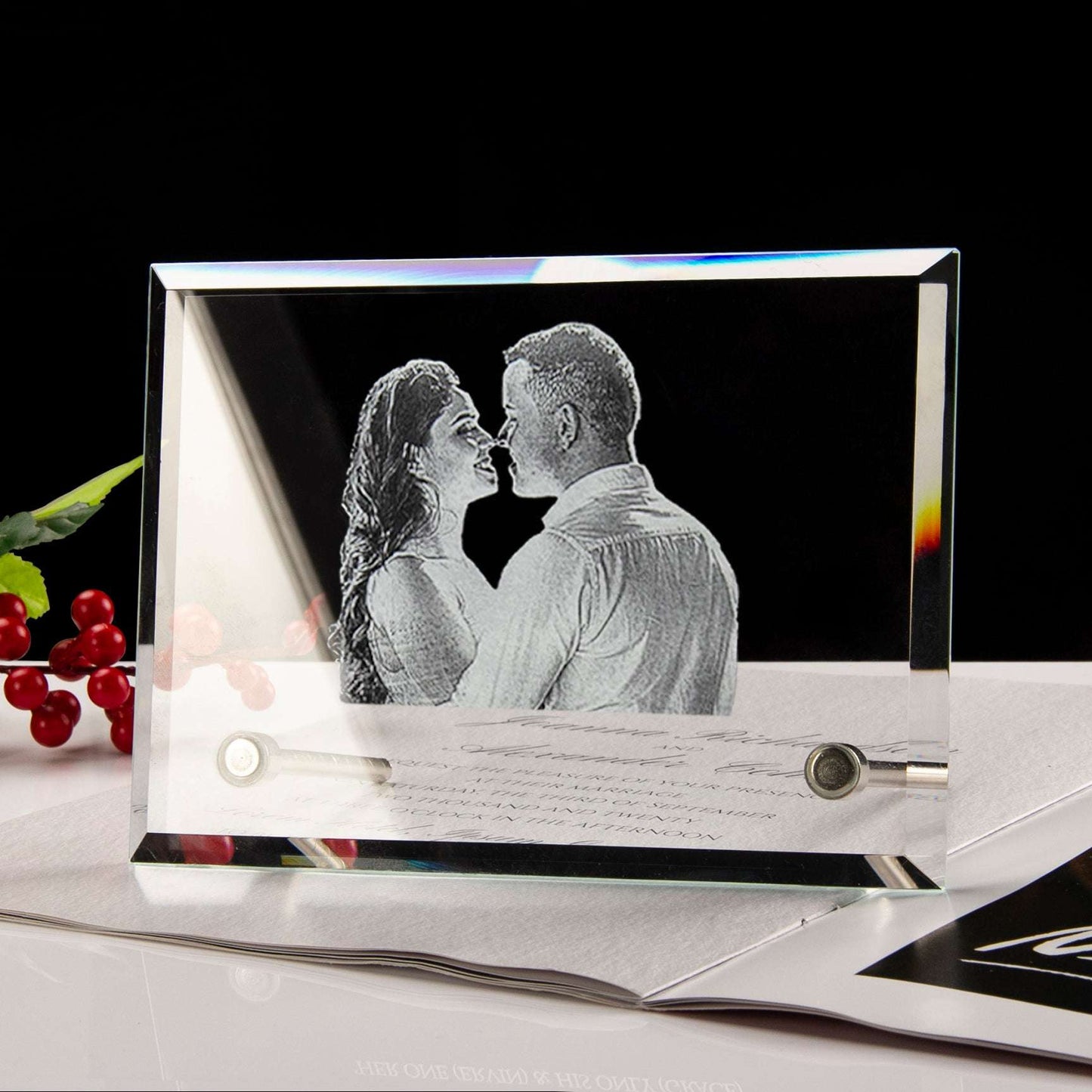 3D Engraved Crystal Photo Frame – Personalized Keepsake & Stylish Home Decor - Care & Keepsakes
