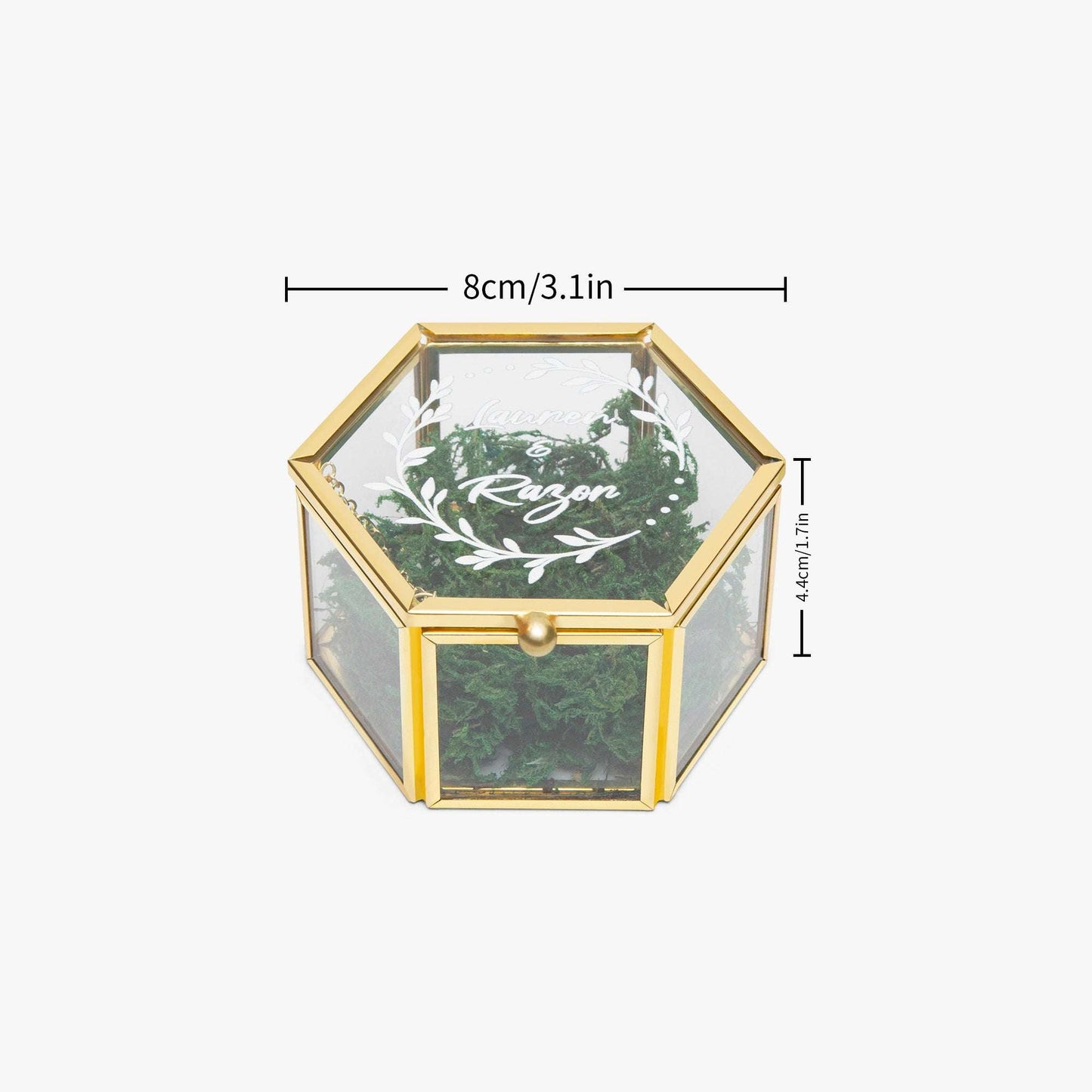 Hexagonal Glass Ring Box – Elegant Wedding Ring Display - Care & Keepsakes