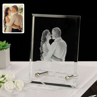 3D Engraved Crystal Photo Frame – Personalized Keepsake & Stylish Home Decor - Care & Keepsakes