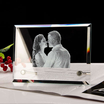 3D Engraved Crystal Photo Frame – Personalized Keepsake & Stylish Home Decor - Care & Keepsakes