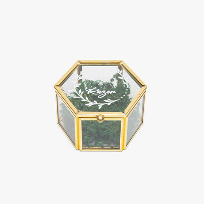 Hexagonal Glass Ring Box – Elegant Wedding Ring Display - Care & Keepsakes