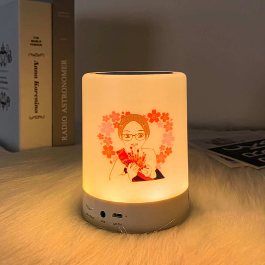Personalized Bluetooth Speaker Lamp – Custom LED Light & Wireless Music Player - Care & Keepsakes