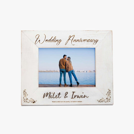 Personalized Wooden Photo Frame – Unique Wedding Ring Keepsake - Care & Keepsakes